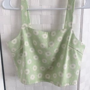 Altar’d State Floral Green Tank Large